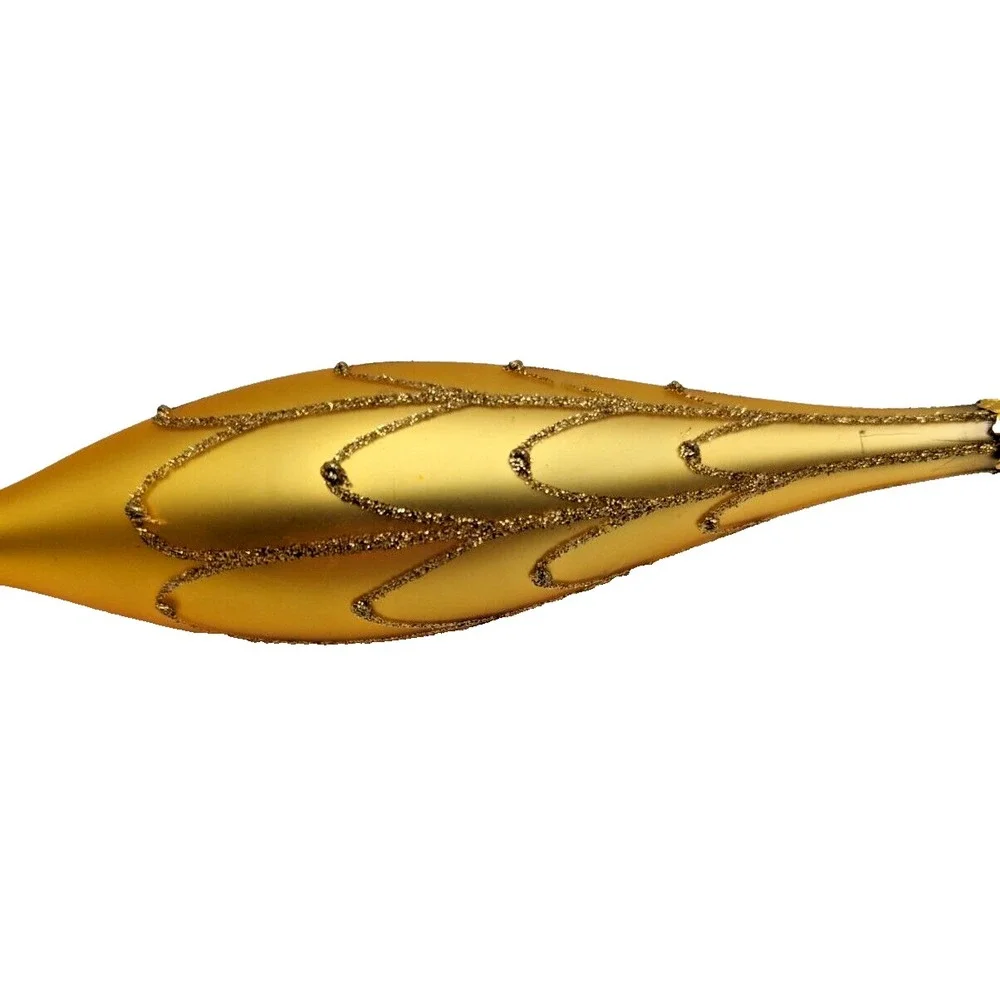 Gold with‎ Glitter Finial Ornament
